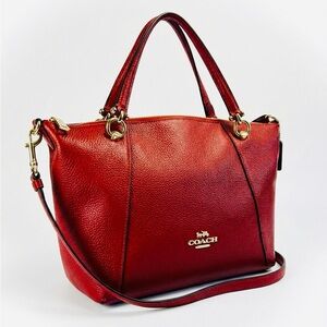 COACH Kacey Satchel in Red Pebble Leather Crossbody Bag C6229 - EUC